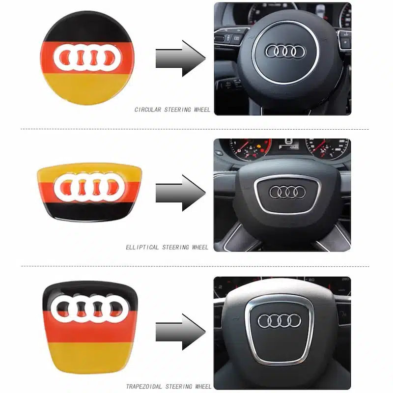 Audi German flag Steering Wheel Sticker