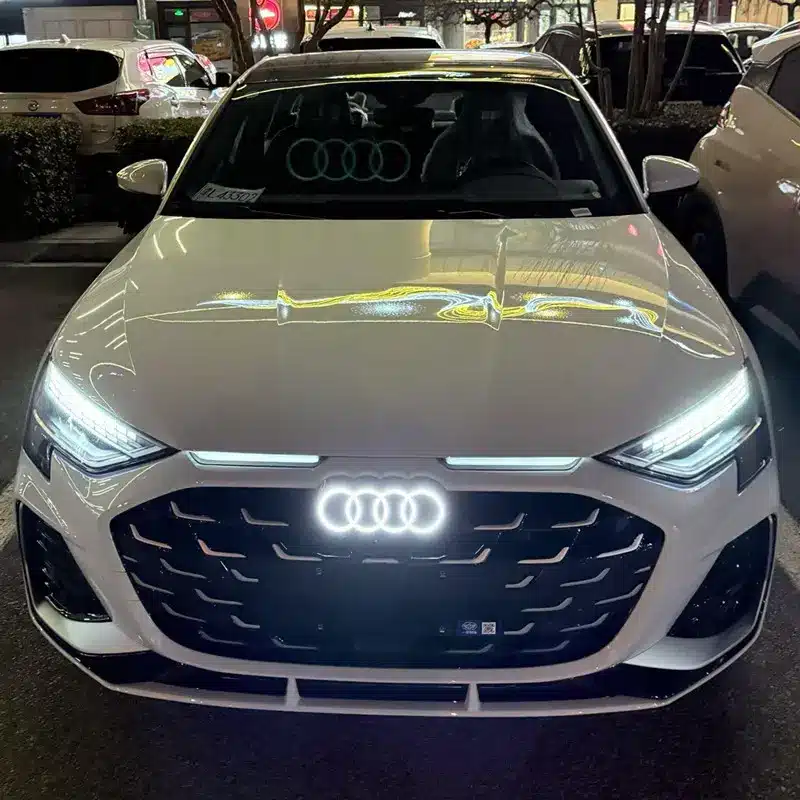 Dynamic LED Light Up Emblem for Audi A3 S3 2 Audi A3 LED Emblem Close Up View