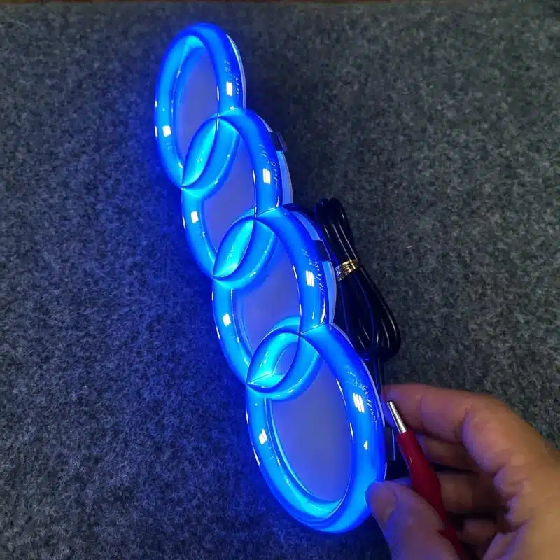 What Are the Legal Requirements for Illuminated Vehicle Badges in the US? 4 Blue LED Emblems